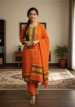 Block Print Three Piece | ব্লক প্রিন্ট থ্রি পিস । MNK SHOP - Image 7