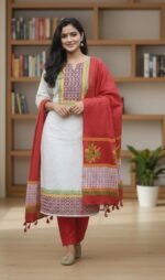 Attractive Set Block Print Three Piece | আকর্ষণীয় থ্রি পিস সেট ব্লক প্রিন্ট পোশাক । MNK SHOP - Image 5