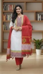 Ultra Soft Breathable Fabric Block Print Three Piece | নরম আরামদায়ক ফেব্রিক ফ্যাশন থ্রি পিস । MNK SHOP - Image 9