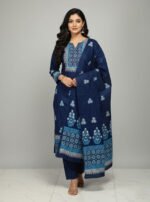 Sophisticated Party Outfit Block Print Three Piece Wear | সোফিস্টিকেটেড পার্টি আউটফিট এলিগেন্ট থ্রি পিস ওয়্যার । MNK SHOP - Image 4