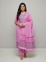 Sophisticated Party Outfit Block Print Three Piece Wear | সোফিস্টিকেটেড পার্টি আউটফিট এলিগেন্ট থ্রি পিস ওয়্যার । MNK SHOP - Image 2