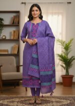 Attractive Set Block Print Three Piece Wear | আকর্ষণীয় সেট ক্যাজুয়াল থ্রি পিস ওয়্যার । MNK SHOP - Image 3