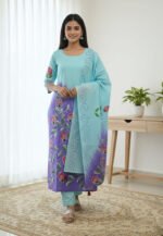 Ultra Soft Breathable Fabric Block Print Three Piece Wear | নরম আরামদায়ক ফেব্রিক নারীদের ফ্যাশন ওয়্যার । MNK SHOP - Image 3