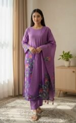 Attractive Set Block Print Three Piece Wear | আকর্ষণীয় সেট ক্যাজুয়াল থ্রি পিস ওয়্যার । MNK SHOP - Image 2