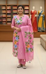 Aesthetic Traditional Style Block Print Three Piece Wear | নান্দনিক ট্রেডিশনাল স্টাইল ফ্যাশনেবল সেট ওয়্যার । MNK SHOP - Image 4