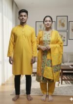 Aesthetic Traditional Style Block Print Three Piece Attire | নান্দনিক ট্রেডিশনাল স্টাইল ট্রেন্ডি পোশাক পোশাক । MNK SHOP