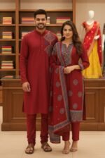 Aesthetic Traditional Style Block Print Three Piece Selection | নান্দনিক ট্রেডিশনাল স্টাইল নতুন ফ্যাশন সিলেকশন । MNK SHOP - Image 2