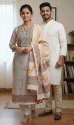 Premium Handcrafted Work Panjabi Three Piece Couple Set | প্রিমিয়াম হাতের কাজ সুন্দর পাঞ্জাবি সেট । MNK SHOP - Image 6