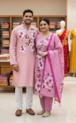 Premium Handcrafted Work Panjabi Three Piece Couple Set | প্রিমিয়াম হাতের কাজ সুন্দর পাঞ্জাবি সেট । MNK SHOP - Image 10
