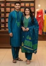 Premium Handcrafted Work Panjabi Three Piece Couple Set | প্রিমিয়াম হাতের কাজ সুন্দর পাঞ্জাবি সেট । MNK SHOP - Image 11