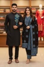 Premium Handcrafted Work Panjabi Three Piece Couple Set | প্রিমিয়াম হাতের কাজ সুন্দর পাঞ্জাবি সেট । MNK SHOP - Image 12