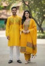 Premium Handcrafted Work Panjabi Three Piece Couple Set | প্রিমিয়াম হাতের কাজ সুন্দর পাঞ্জাবি সেট । MNK SHOP - Image 13