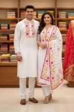 Premium Handcrafted Work Panjabi Three Piece Couple Set | প্রিমিয়াম হাতের কাজ সুন্দর পাঞ্জাবি সেট । MNK SHOP - Image 14