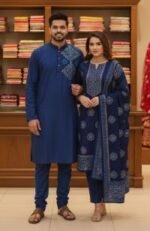 Premium Handcrafted Work Panjabi Three Piece Couple Set | প্রিমিয়াম হাতের কাজ সুন্দর পাঞ্জাবি সেট । MNK SHOP - Image 16
