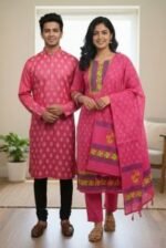 Exclusive Embroidery Panjabi Three Piece Couple Set Outfit | এক্সক্লুসিভ এমব্রয়ডারি কাপলদের স্টাইল আউটফিট । MNK SHOP - Image 16