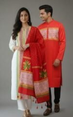 Exclusive Embroidery Panjabi Three Piece Couple Set Outfit | এক্সক্লুসিভ এমব্রয়ডারি কাপলদের স্টাইল আউটফিট । MNK SHOP - Image 17