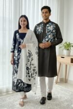 Aesthetic Traditional Style Block Print Three Piece Outfit | নান্দনিক ট্রেডিশনাল স্টাইল ব্লক প্রিন্ট থ্রি পিস আউটফিট । MNK SHOP - Image 2