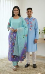 Chic Ready-to-Wear Block Print Three Piece Attire | স্টাইলিশ রেডিমেড লুক আধুনিক থ্রি পিস পোশাক । MNK SHOP - Image 4