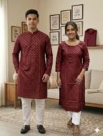 Elegant Festival Wear Panjabi Three Piece Couple Set Outfit | অভিজাত উৎসব কালেকশন কাপল থ্রি পিস আউটফিট । MNK SHOP