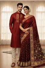 Fine Quality Stitching Saree Panjabi Couple Dress with Blouse Piece | উন্নত মানের সেলাই প্রিমিয়াম কাপল ড্রেস । MNK SHOP - Image 6