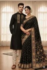 Fine Quality Stitching Saree Panjabi Couple Dress with Blouse Piece | উন্নত মানের সেলাই প্রিমিয়াম কাপল ড্রেস । MNK SHOP - Image 5