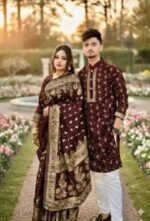 Fine Quality Stitching Saree Panjabi Couple Dress with Blouse Piece | উন্নত মানের সেলাই প্রিমিয়াম কাপল ড্রেস । MNK SHOP - Image 6