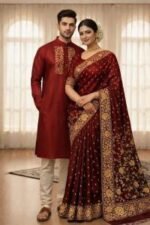 Fine Quality Stitching Saree Panjabi Couple Dress with Blouse Piece | উন্নত মানের সেলাই প্রিমিয়াম কাপল ড্রেস । MNK SHOP - Image 7