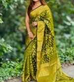 Traditional Weaving Soft silk katan Saree | ঐতিহ্যবাহী সিল্ক বুনন স্টাইলিশ কাতান শাড়ি । MNK SHOP - Image 2