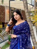 Chanderi silk Saree with blause pcs | চান্দেরি সিল্ক শাড়ি । MNK SHOP - Image 2