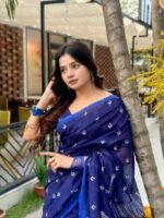Chanderi silk Saree with blause pcs | চান্দেরি সিল্ক শাড়ি । MNK SHOP - Image 2