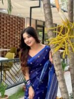Chanderi silk Saree with blause pcs | চান্দেরি সিল্ক শাড়ি । MNK SHOP - Image 4