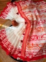 Exclusive Block Half silk screen print saree with blause pcs | এক্সক্লুসিভ ব্লক প্রিন্ট সুন্দর শাড়ি । MNK SHOP - Image 2