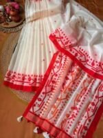 Exclusive Block Half silk screen print saree with blause pcs | এক্সক্লুসিভ ব্লক প্রিন্ট সুন্দর শাড়ি । MNK SHOP - Image 3