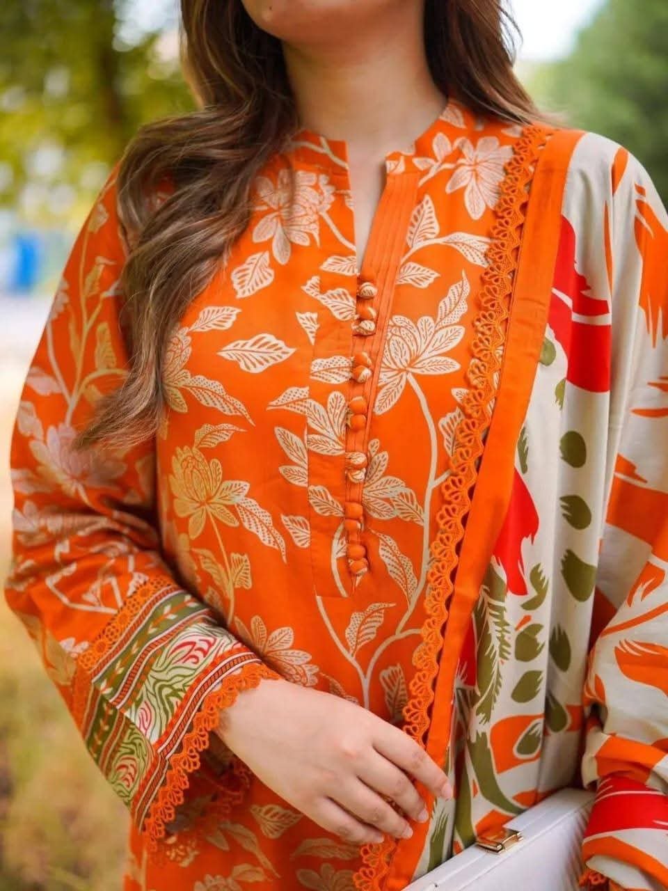 1786290399_L_1 Chic Ready-to-Wear Digital Print Three Piece | স্টাইলিশ রেডিমেড লুক মেয়েদের থ্রি পিস । MNK SHOP - Image 1