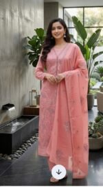 Attractive Set Unstitch Three Piece | আকর্ষণীয় সেট ট্রেন্ডি থ্রি পিস । MNK SHOP - Image 5