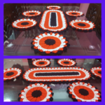 7 Pieces Orange, Chocolate & White Crochet Table Mat Set with 30 Inch Table Runner | Handmade Dining Placemat Set | MNK SHOP - Image 5