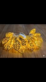Metal 3D Leaf Shape Golden LED Fairy String Light | Decorative Leaf Light for Bedroom & Home Decor | MNK SHOP - Image 4