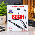 VEN-DENS 680H (BT-VELVET) Wireless Bluetooth Neckband | ANC + ENC, Bluetooth 5.3, Magnetic Buds & Calling Support | MNK SHOP