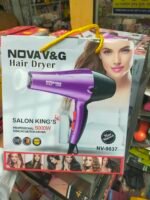NOVA V&G NV-9037 Professional Hair Dryer | 5000W Ionic AC Motor | 2 Speed & 3 Heat Settings | MNK SHOP