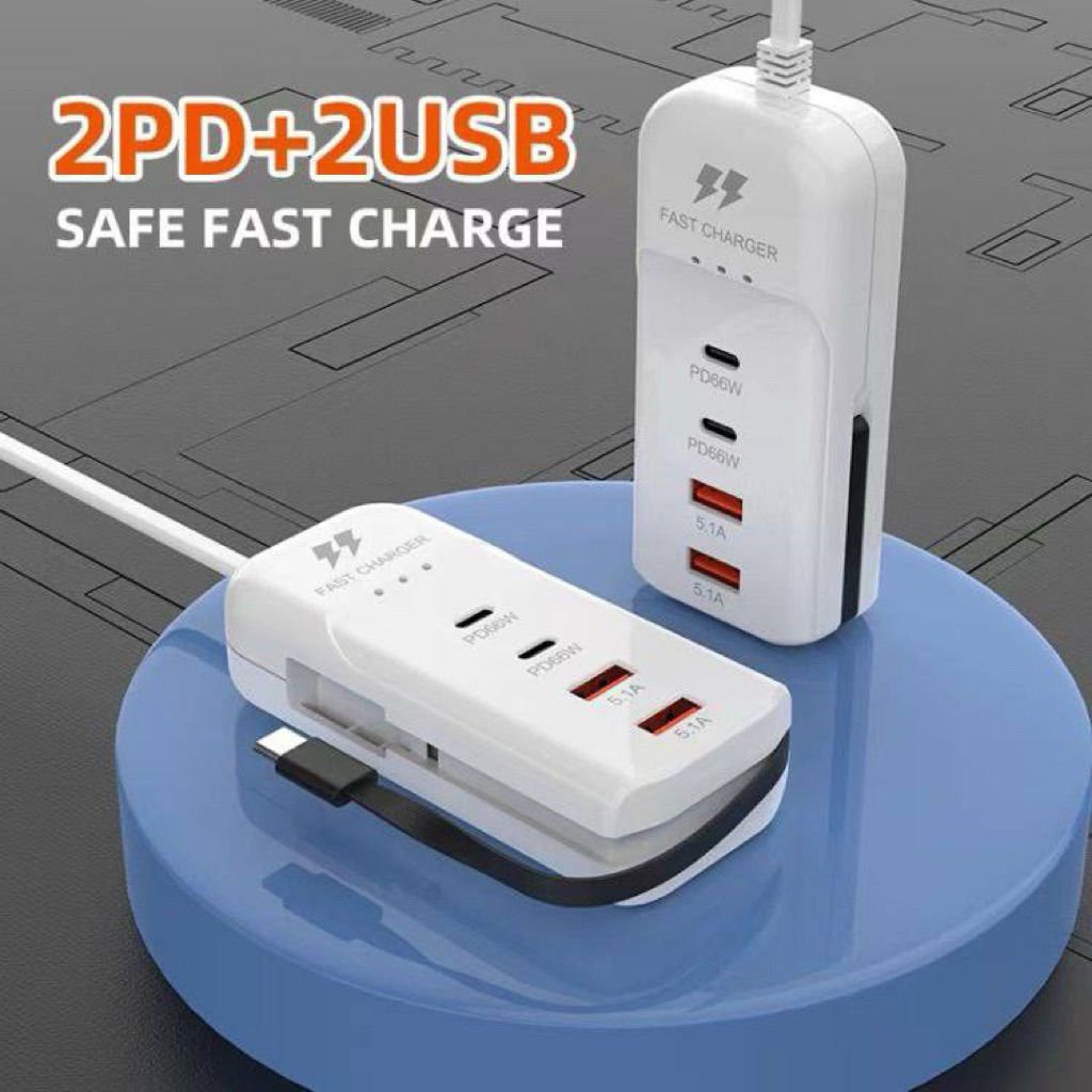 2f53ea554ab30e20ab42b8a348ea6109_2200x2200q80 Rack Charger Anti-Slippery Power Socket | 66W Fast Charging Station | 4 USB + 2 PD Type-C | 6 Device Charging Hub | MNK SHOP - Image 1