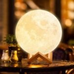 3D Printed Moon Lamp Night Light | Realistic Moon Texture with Interlocking Wooden Stand | MNK SHOP - Image 7