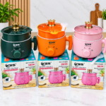 1 Piece K&S KS-00105E Multi Purpose Cooker | 1.8L Mini Electric Rice Cooker, Frying Pan, Hot Pot & Steamer | 18cm Marble Non-Stick Pot | Low/High Power & Keep Warm | MNK SHOP - Image 8
