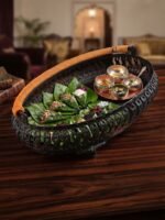 Decorative Paan Dala Serving Tray | Oval Plastic Pan Tray with Handle | পান সাজানো ও পরিবেশনের ডেকোরেটিভ ডালা | MNK SHOP - Image 7