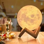 3D Printed Moon Lamp Night Light | Realistic Moon Texture with Interlocking Wooden Stand | MNK SHOP - Image 4