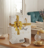 1 Piece Set Premium White & Gold Paper Gift Bag | Just for You Design with Gold Rope Handles | Wedding Birthday Gift Bag | MNK SHOP - Image 6