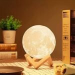 3D Printed Moon Lamp Night Light | Realistic Moon Texture with Interlocking Wooden Stand | MNK SHOP - Image 6