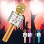 1 Piece WS-858 Wireless Bluetooth Karaoke Microphone | 5W HiFi Speaker | Voice Changer & Echo | 1800mAh Rechargeable Battery | KTV Handheld Mic | Rose Gold, Black & Sky Blue | MNK SHOP - Image 6