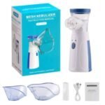 1 Piece JSL-W302 Portable Mesh Nebulizer | Mini Handheld Ultrasonic Nebulizer | USB + 2×AA Battery | Adult & Child Masks | Silent Mist | Auto Shut-Off | Blue & White | MNK SHOP - Image 6