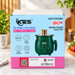 1 Piece K&S KS-00105E Multi Purpose Cooker | 1.8L Mini Electric Rice Cooker, Frying Pan, Hot Pot & Steamer | 18cm Marble Non-Stick Pot | Low/High Power & Keep Warm | MNK SHOP - Image 7
