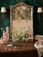 1 Piece Set Premium White & Green Botanical Paper Gift Bag | Gold Rope Handles | Wedding Birthday & Special Occasion Gift Bag | MNK SHOP - Image 5